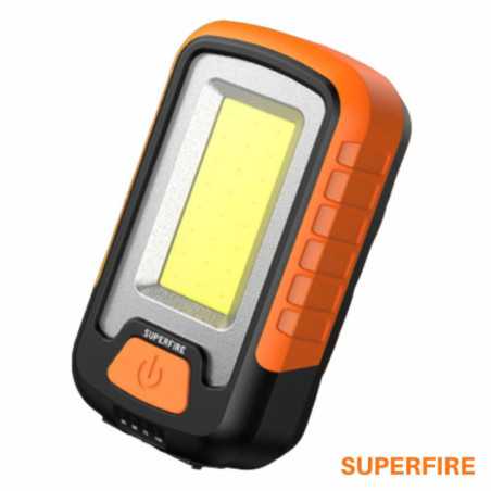 LANTERNA DE TRABALHO C ÍMAN E GANCHO 10W COB IP43 SUPERFIRE