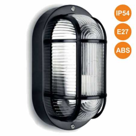 APLIQUE OLHO DE BOI E27 IP54 PRETO
