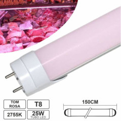 LÂMPADA TUBULAR LED T8 25W 150CM 2250LM ROSA P TALHO