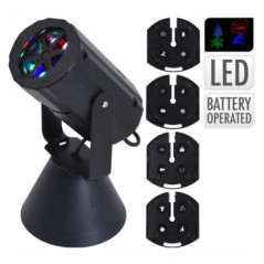 PROJETOR LED INTERIOR A BATERIA C 4 SLIDES