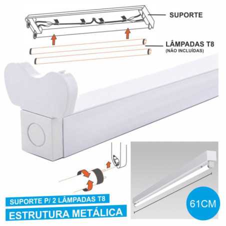 ARMADURA 60CM P LÂMPADA TUBULAR T8