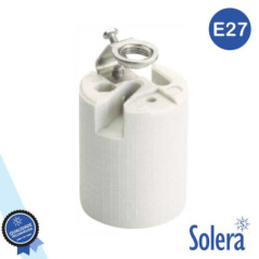 CASQUILHO P LÂMPADA E27 BRANCO C PROTEÇÃO SOLERA