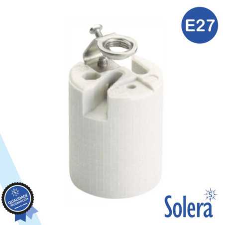 CASQUILHO P LÂMPADA E27 BRANCO C PROTEÇÃO SOLERA