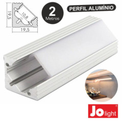 PERFIL DE ALUMÍNIO P FITA LEDS 2M DE CANTO JOLIGHT
