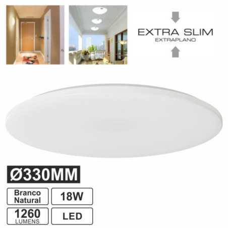 PAINEL LED REDONDO APLIQUE SLIM 18W 33CM 4000K 1260LM