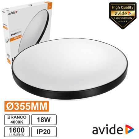 APLIQUE LED REDONDO 18W 355MM 4000K 1600LM AMELIA AVIDE
