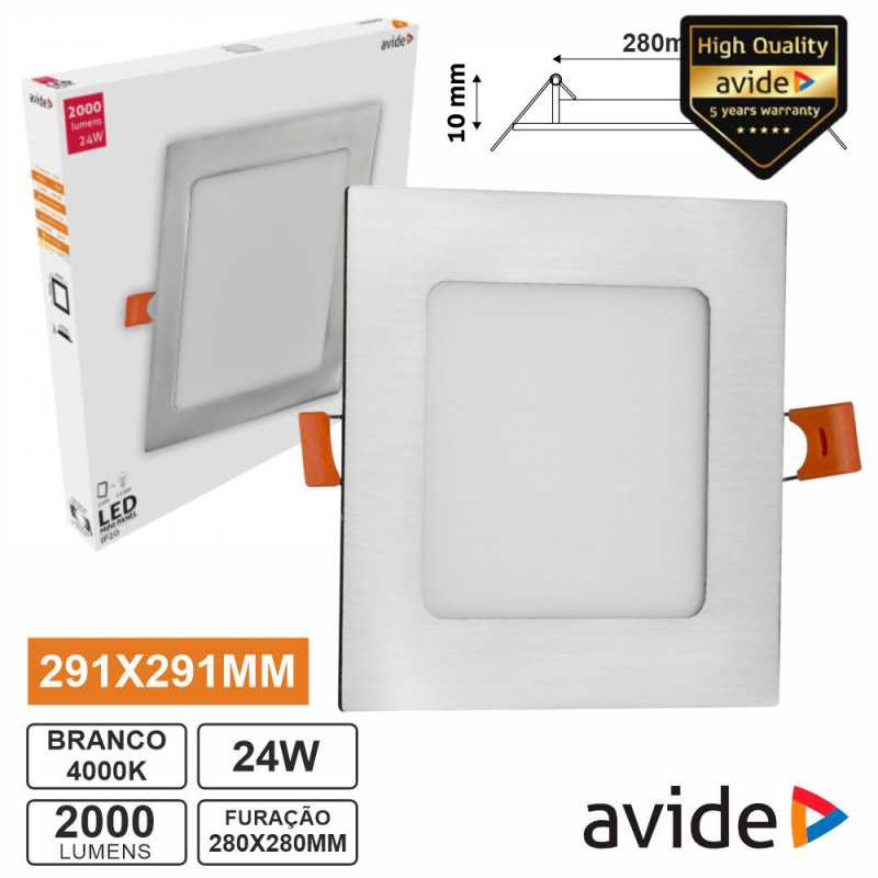 PAINEL LEDS QUADRADO 24W 291MM 4000K 2000LM AVIDE