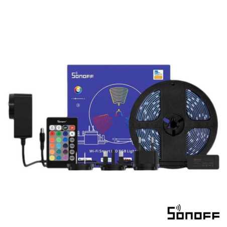 KIT FITA 150 LEDS 5050 RGB 12V 5M IP65 WIFI E BT SONOFF