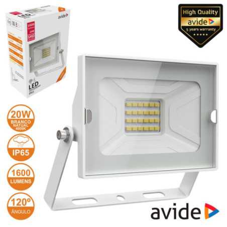 FOCO LED 20W 230V 4000K 1600LM BRANCO IP65 AVIDE