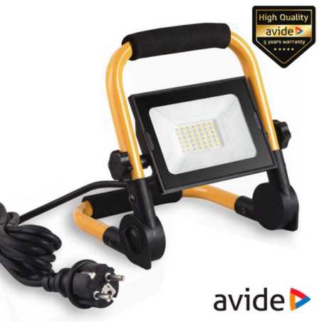 FOCO LED 10W 230V 4000K 800LM PRETO IP65 C SUPORTE AVIDE