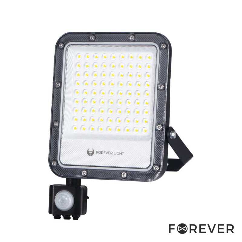 FOCO LED 50W C SENSOR 230V 4000K 7500LM IP65 PRETO FOREVER