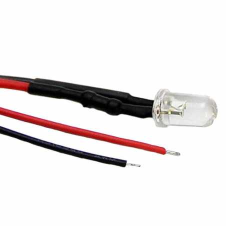 LÂMPADA MINIATURA LED 12V 5MM BRANCO QUENTE 20CM