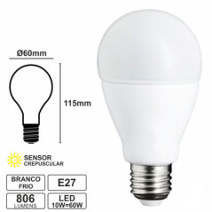 LÂMPADA E27 10W60W 230V LED CREPUSCULAR 4000K 806LM