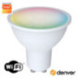 LÂMPADA GU10 5W 230V LED RGB WIFI 300LM DENVER