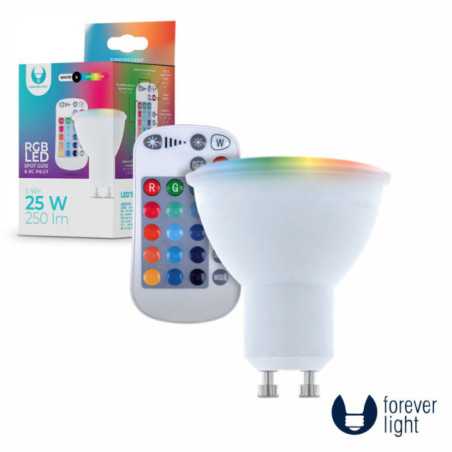 LÂMPADA GU10 DIMÁVEL 5W LED RGBW FOREVER