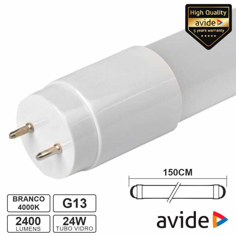 LÂMPADA TUBULAR T8 24W 150CM LEDS G13 4000K 2400LM AVIDE