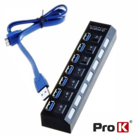HUB USB30 C 7 PORTAS E BOTÃO ONOFF PROK