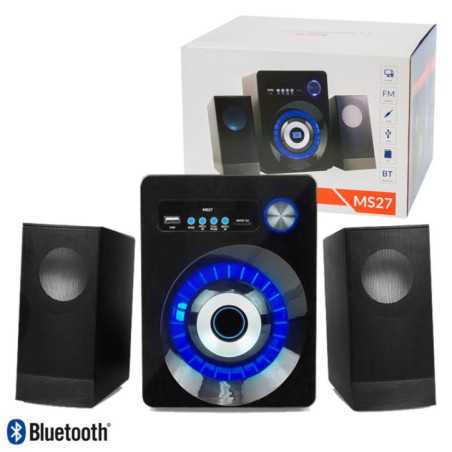 CONJUNTO COLUNAS BLUETOOTH P PC 21 USBSDAUXFM