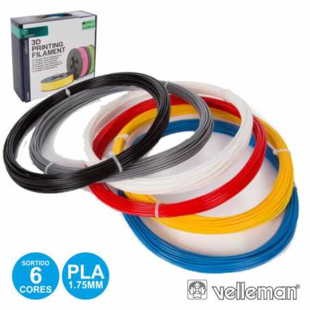 CONJUNTO DE FILAMENTOS P IMPRESSÃO 3D 175MM 6 CORES