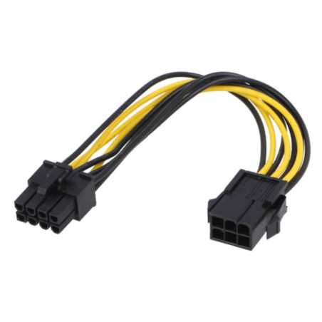 CABO ALIMENTAÇÃO PCIE 6P MACHO P PCIE 6P2P FÊMEA 02M