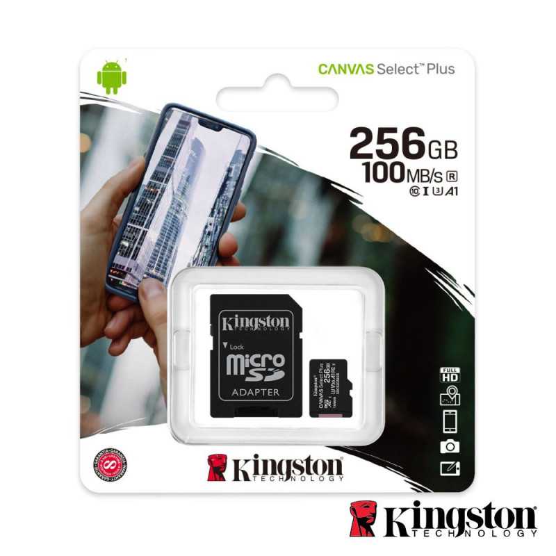 CARTÃO MEMÓRIA MICRO SDXC 256GB UHSI ADAPTADOR KINGSTON