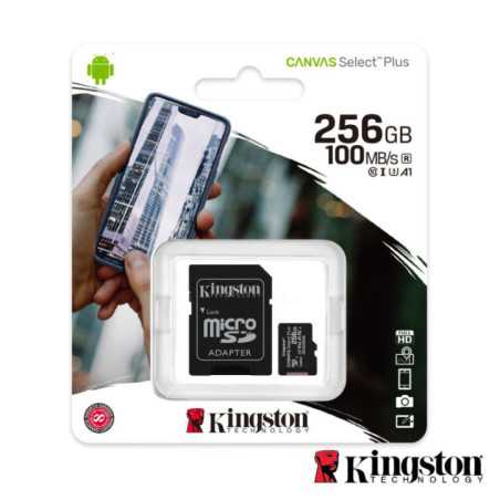 CARTÃO MEMÓRIA MICRO SDXC 256GB UHSI ADAPTADOR KINGSTON