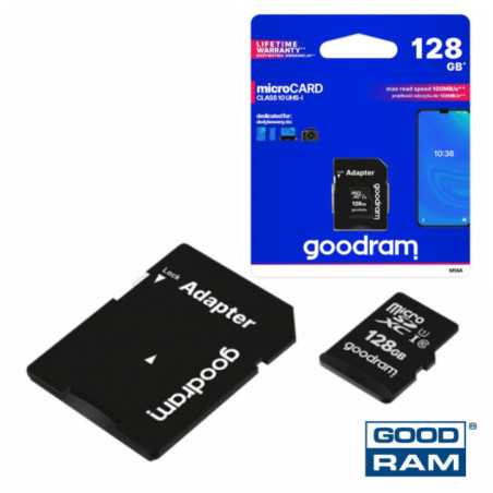CARTÃO MEMÓRIA MICRO SD 128GB UHSI ADAPTADOR GOODRAM