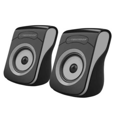 CONJUNTO 2 COLUNAS PC 20 2X3W USB PRETOCINZA
