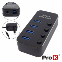 HUB USB 30 4 PORTAS C ALIMENTADOR PROK