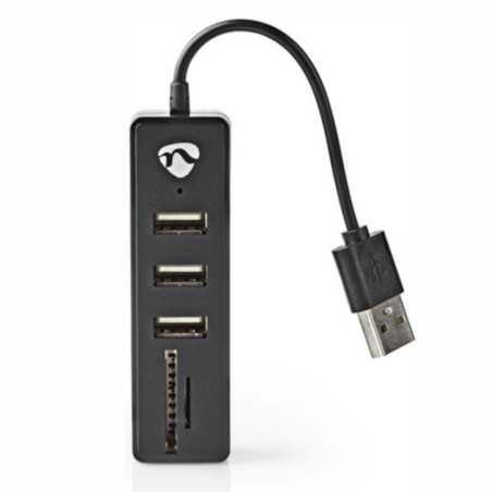 HUB USB 3 PORTAS USB 20 LEITOR CARTÕES SDMICROSD