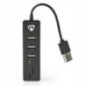 HUB USB 3 PORTAS USB 20 LEITOR CARTÕES SDMICROSD