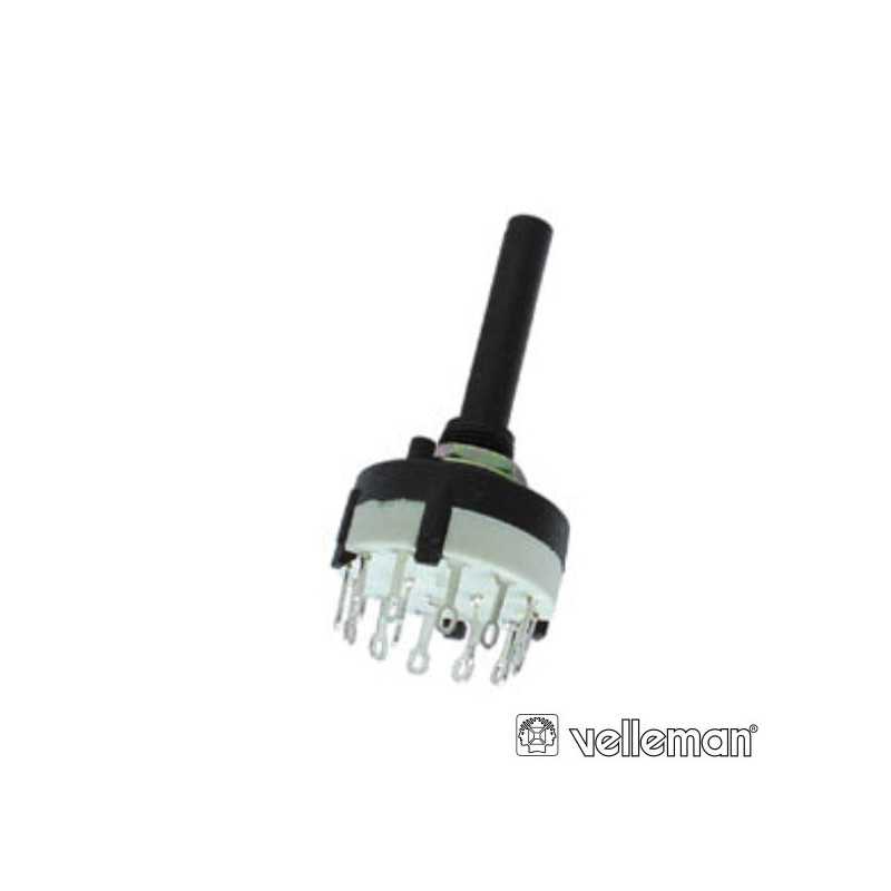 COMUTADOR ROTATIVO 2P C 6 POSIÇÕES CONEXÕES DE SOLDADURA