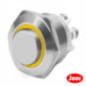 COMUTADOR PULSADOR METAL REDONDO 12V NA AMARELO
