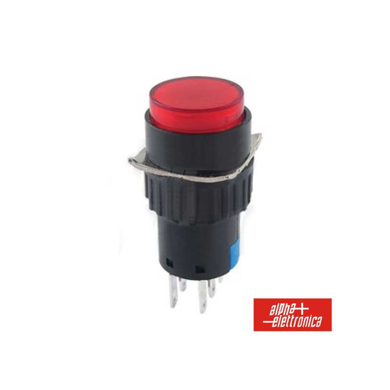 COMUTADOR PULSADOR REDONDO 230V 2 NA 2 NF VERMELHO BIPOLA