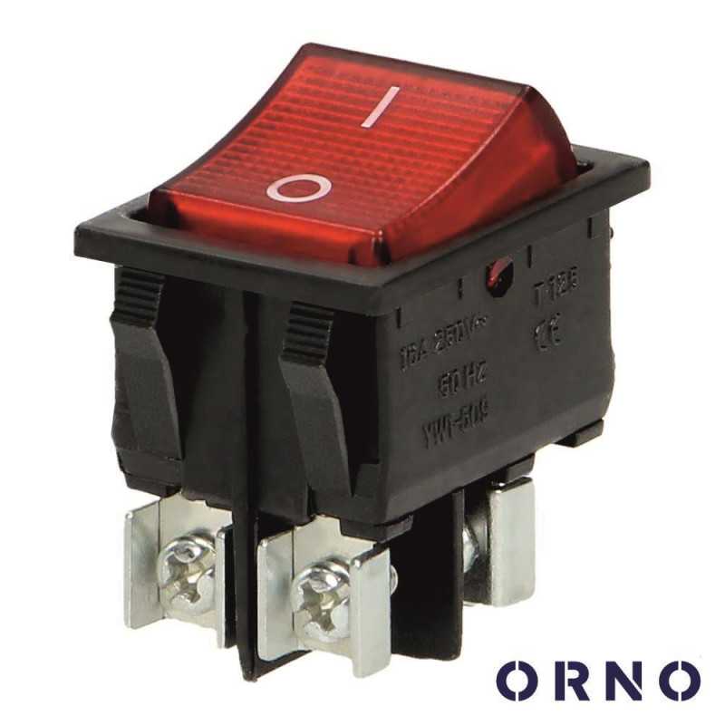 INTERRUPTOR BASCULANTE C LUZ 16A230V DPST ONOFF ORNO