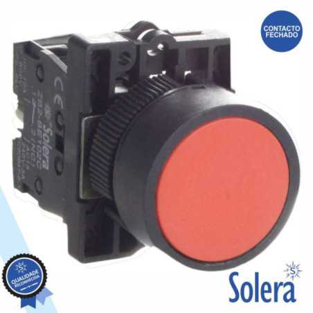 PULSADOR C RETORNO 230V NF VERMELHO 6KV SOLERA