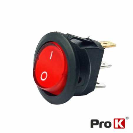 INTERRUPTOR BASCULANTE LED 20A12V ONOFF VERMELHO