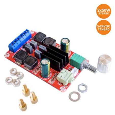 KIT MÓDULO AMPLIFICADOR 2 CANAIS STEREO 50W 524VDC
