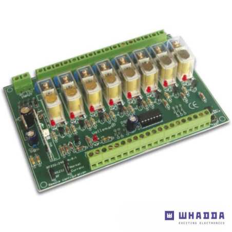 KIT PLACA DE RELÉS 8 CANAIS CONTROLADA À DISTÂNCIA WHADDA