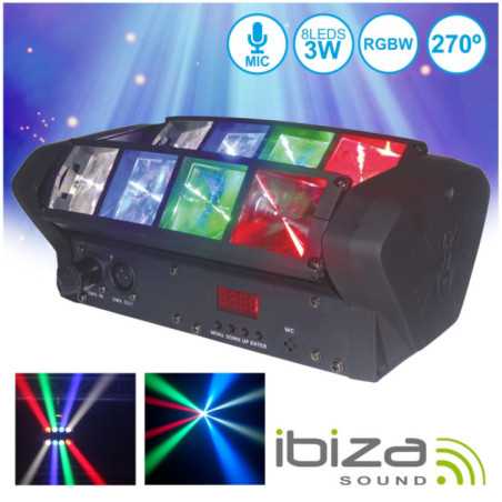 PROJETOR LUZ C 8 LEDS 3W CREE RGBW 2 BARRAS DMX IBIZA