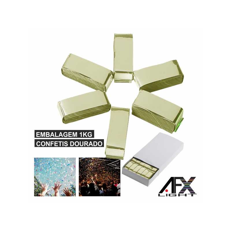 EMBALAGEM CONFETIS DOURADO 1KG AFXLIGHT
