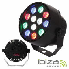 PROJETOR PAR C 12 LEDS 1W CREE RGBW DMX MIC IBIZA