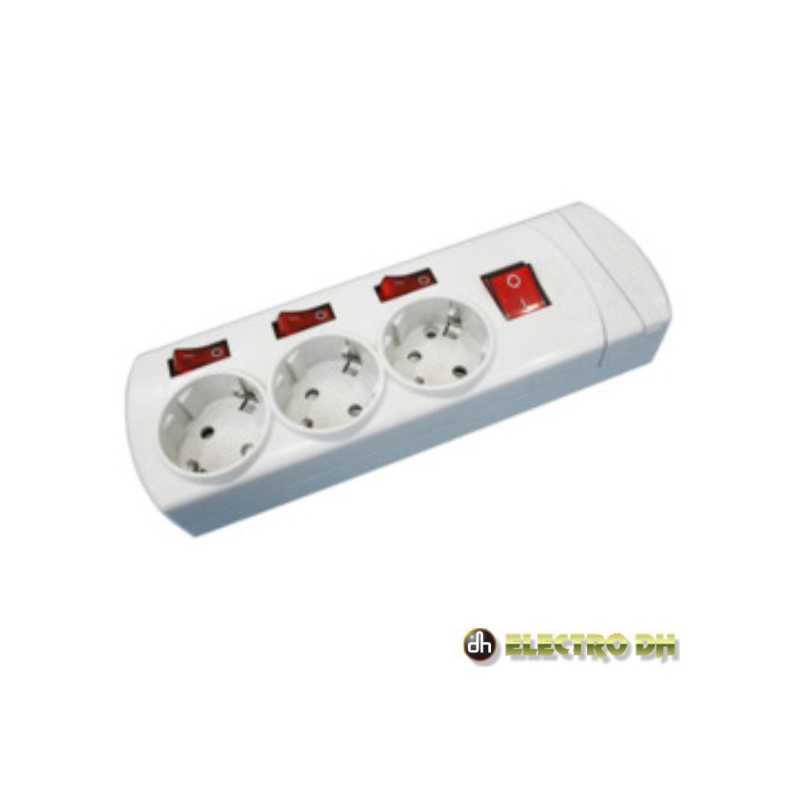 TOMADA ELÉTRICA C 3 SAÍDAS SCHUKO CINTERRUPTORES EDH