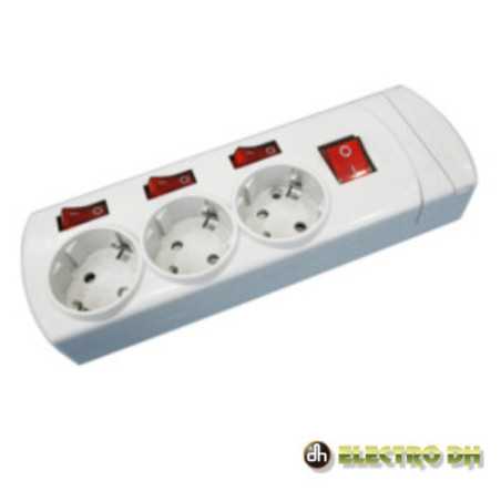 TOMADA ELÉTRICA C 3 SAÍDAS SCHUKO CINTERRUPTORES EDH