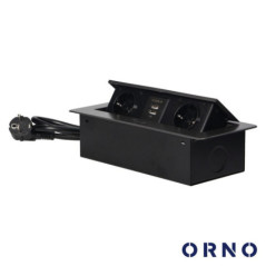 TOMADA ELÉTRICA ENCASTRAR 2X SCHUKO 2X USB CINZENTO ORNO