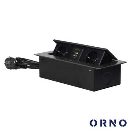 TOMADA ELÉTRICA ENCASTRAR 2X SCHUKO 2X USB CINZENTO ORNO