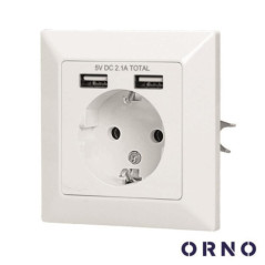 TOMADA ELÉTRICA C 2 PORTAS USBA ORNO