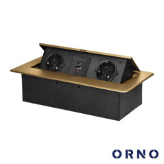 TOMADA ELÉTRICA ENCASTRAR 2X SCHUKO 2X USB DOURADO ORNO