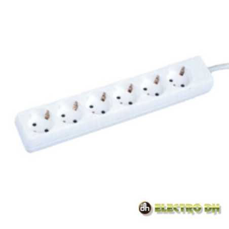 TOMADA ELÉTRICA C 6 SAÍDAS 3M BRANCO EDH