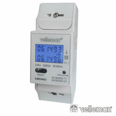 CONTADOR DE ENERGIA 230V16A 2 MÓDULOS P CALHA DIN